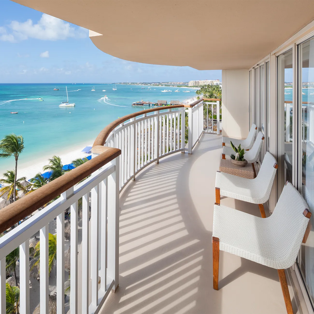 Orquedia Suite Oceanfront Balcony Seating at Hyatt Regency Aruba Resort Spa & Casino