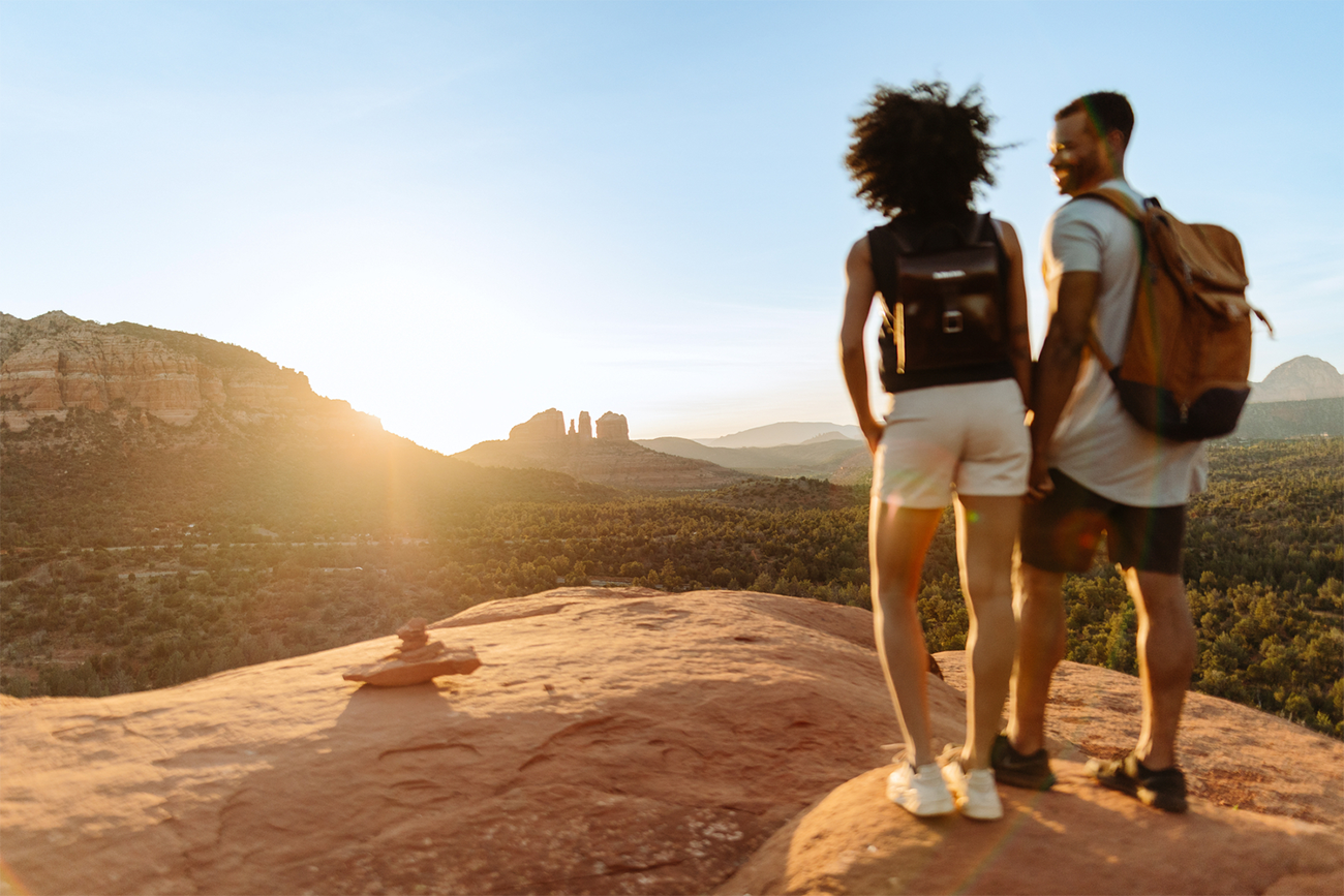 Couple hiking in Sedona, Arizona