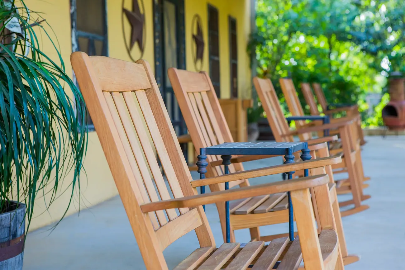Rocking chairs at Hyatt Vacation Club at Wild Oak Ranch, San Antonio, Texas